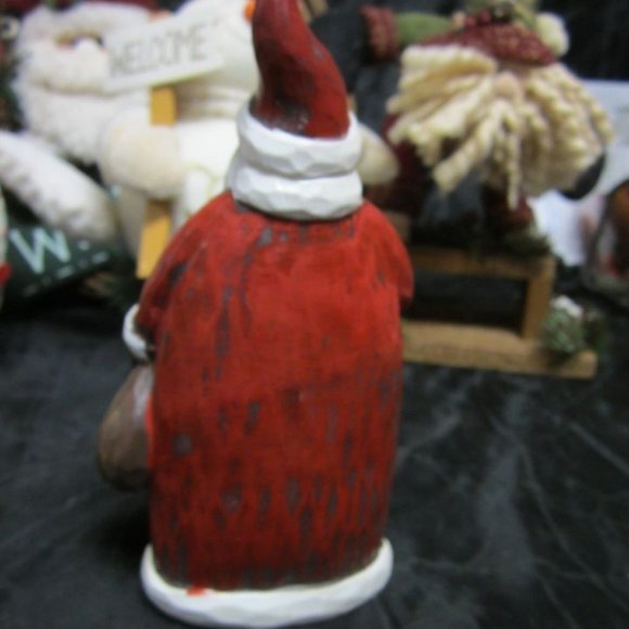 RUSTIC CHRISTMAS DECORATIONS SOME VINTAGE SANTA & SNOWMAN SET OF 5 - Picture 4 of 11